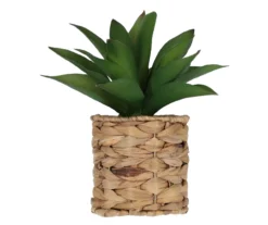 Artificial Succulent In Woven Basket