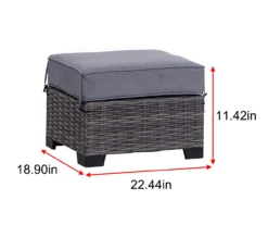 Broyhill Pembroke All-Weather Wicker Cushioned Patio Ottoman -RAZOR COSCO SHOP 810588249 X0 2