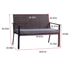 Broyhill Yorktown All-Weather Wicker Cushioned Patio Bench -RAZOR COSCO SHOP 810589089 X0 2