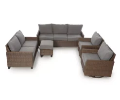 Broyhill Yorktown All-Weather Wicker Cushioned Patio Sofa -RAZOR COSCO SHOP 810589124 810589123 A8 7 1 1