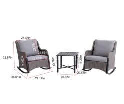 Broyhill Pembroke All-Weather Wicker 3-Piece Cushioned Patio Rocker & Side Table Set -RAZOR COSCO SHOP 810589126 X0 2