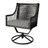 Real Living Arrow Ridge All-Weather Wicker Cushioned Patio Swivel Dining Chairs, 4-Pack