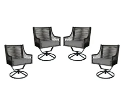 Real Living Arrow Ridge All-Weather Wicker Cushioned Patio Swivel Dining Chairs, 4-Pack -RAZOR COSCO SHOP 810589367 A0 3