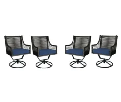Real Living Arrow Ridge All-Weather Wicker Cushioned Patio Swivel Dining Chairs, 4-Pack -RAZOR COSCO SHOP 810589368 A0 1