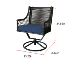 Real Living Arrow Ridge All-Weather Wicker Cushioned Patio Swivel Dining Chairs, 4-Pack -RAZOR COSCO SHOP 810589368 X0 2