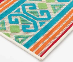 Emeliene Orange & Blue Geometric Linework Outdoor Area Rug -RAZOR COSCO SHOP 810591266 810591267 810591268 3 1