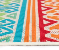 Emeliene Orange & Blue Geometric Linework Outdoor Area Rug -RAZOR COSCO SHOP 810591266 810591267 810591268 5 1