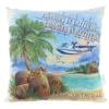 "Changes In Attitudes" Blue Tropical Scene Outdoor Throw Pillow