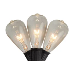 Northlight Clear Edison Glass Light Set With Black Wire, 10-Lights