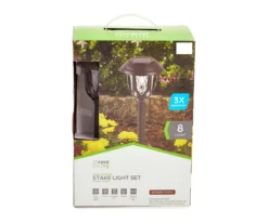 Brown Windowpane 8-Piece LED Solar Pathway Light Set -RAZOR COSCO SHOP 810594026 A8 1