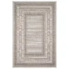 Summertime Gray & Ivory Geometric Borders Outdoor Area Rug, (8' X 10')