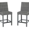 45.1" Palazzo All-Weather Wicker Patio Bar Stools, 2-Pack
