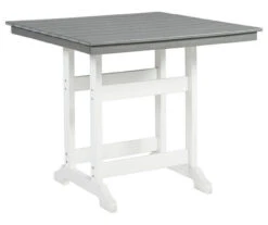 Transville Gray & White Wood Look Patio Counter Table -RAZOR COSCO SHOP 810599462 1