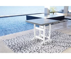 Transville Gray & White Wood Look Patio Counter Table -RAZOR COSCO SHOP 810599462 2