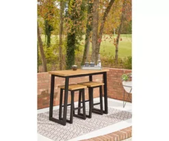 Town Wood 3-Piece Patio Counter Table Set -RAZOR COSCO SHOP 810599466 2