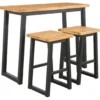 Town Wood 3-Piece Patio Counter Table Set