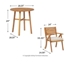 Vallerie Wood 3-Piece Cushioned Patio Bistro Set -RAZOR COSCO SHOP 810599472 13