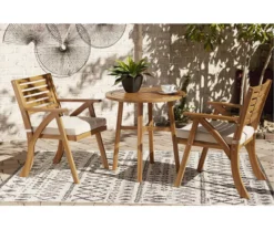 Vallerie Wood 3-Piece Cushioned Patio Bistro Set -RAZOR COSCO SHOP 810599472 2
