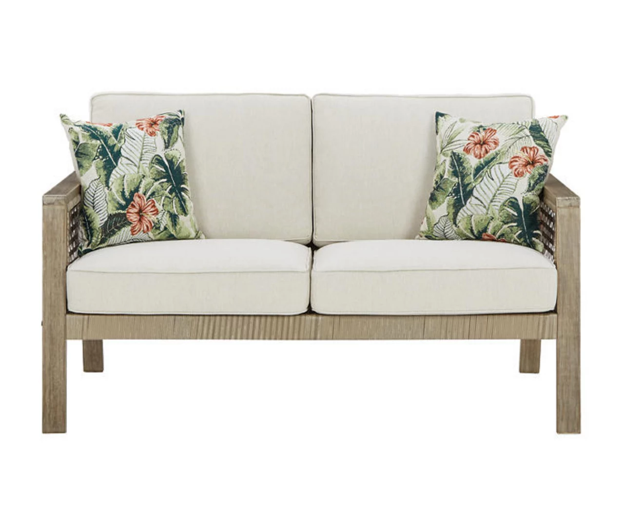 Barn Cove Wood Cushioned Patio Loveseat 1 Barn Cove Wood Cushioned Patio Loveseat