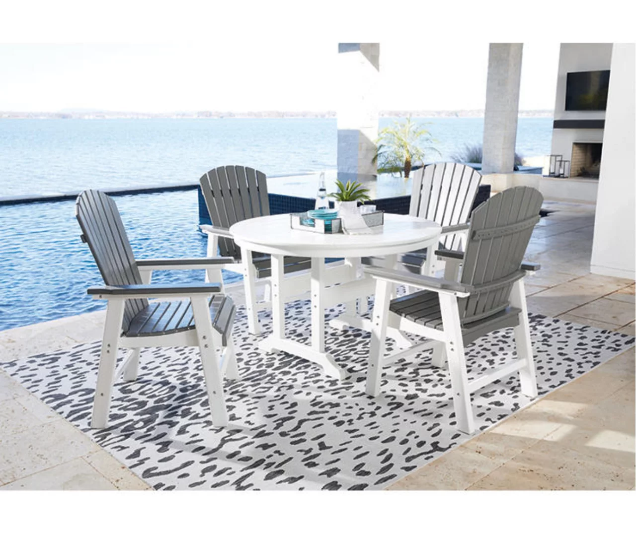 Transville Gray & White Wood Look Patio Dining Chairs, 2-Pack 7 Transville Gray & White Wood Look Patio Dining Chairs, 2-Pack - Image 7