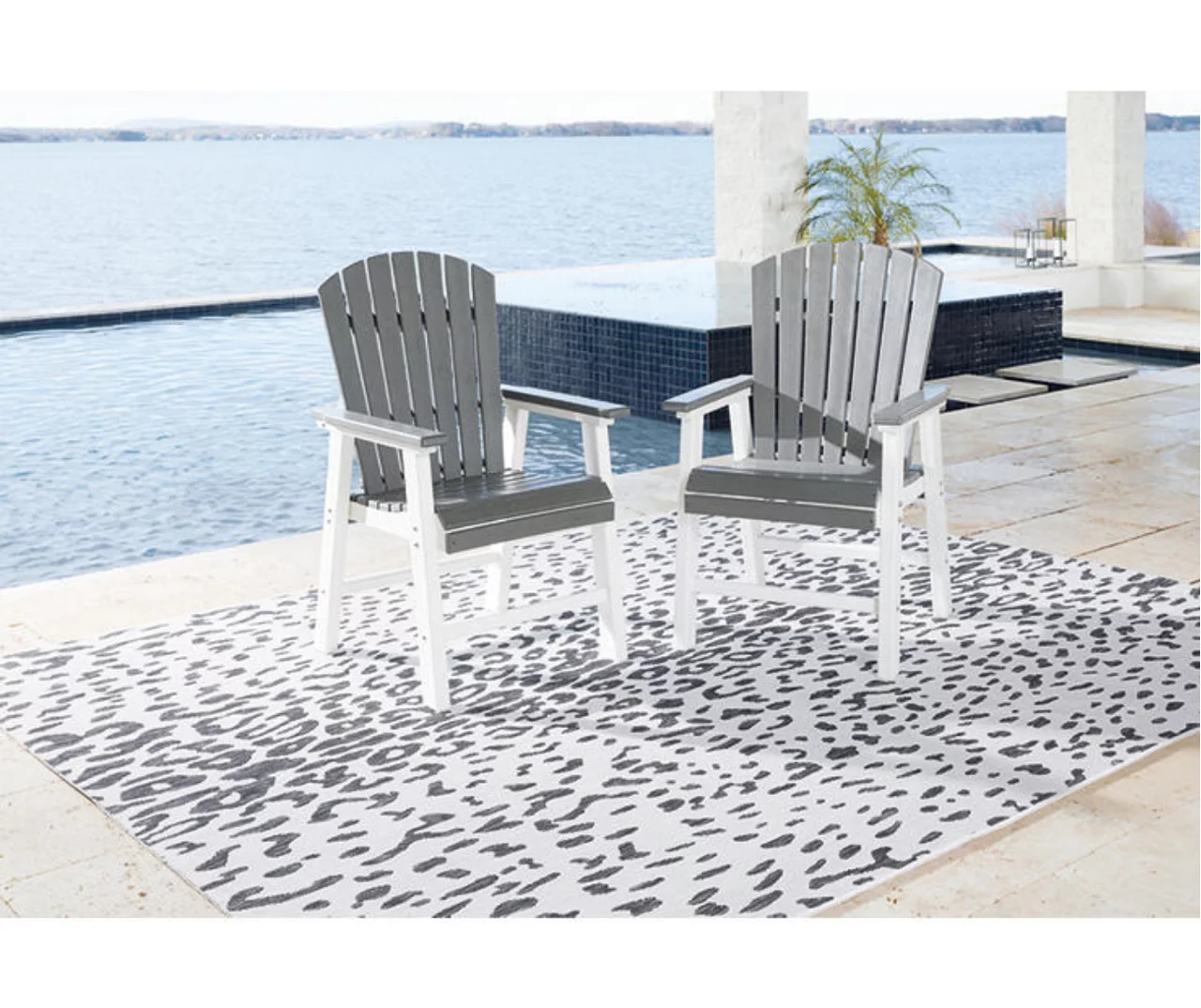 Transville Gray & White Wood Look Patio Dining Chairs, 2-Pack 1 Transville Gray & White Wood Look Patio Dining Chairs, 2-Pack