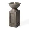 Faux Granite Pedestal LED Water Fountain