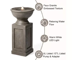 Faux Granite Pedestal LED Water Fountain -RAZOR COSCO SHOP 810607350 A0 7