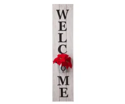 "Welcome" White & Black Porch Sign With Galvanized Planter -RAZOR COSCO SHOP 810607484 A0 2