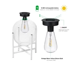 11.5" White Mesh Metal LED Solar Lanterns, 2-Pack -RAZOR COSCO SHOP 810607501 A0 10