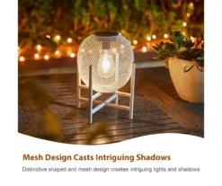 11.5" White Mesh Metal LED Solar Lanterns, 2-Pack -RAZOR COSCO SHOP 810607501 A0 7