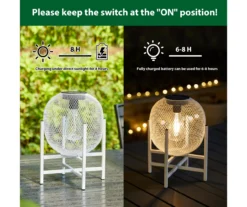 11.5" White Mesh Metal LED Solar Lanterns, 2-Pack -RAZOR COSCO SHOP 810607501 A0 8