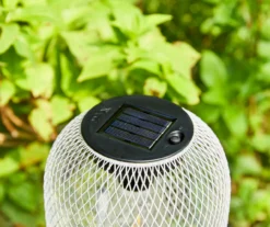 14.2" White Mesh Metal LED Solar Lanterns, 2-Pack -RAZOR COSCO SHOP 810607503 A0 6