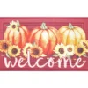 Autumn Air "Welcome" Red Sunflower Crumb Rubber Doormat