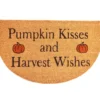Autumn Air "Pumpkin Kisses" Tan Semicircle Coir Doormat