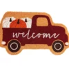 Autumn Air "Welcome" Red Pumpkin Truck Shaped Coir Doormat