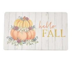 Autumn Air "Hello Fall" White & Orange Cloudstep Mat