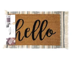 Melville Nova Ivory & Gray Geo 2-Piece Layering Accent Rug & Mat Set