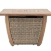 37" Ambercove Belson All-Weather Wicker & Wood Look Gas Fire Pit Table