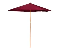 Northlight 8.5' Burgundy Market Wood Patio Umbrella