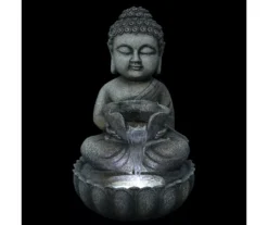Northlight Buddha Holding Leaf LED Water Fountain -RAZOR COSCO SHOP 810612934 A0 3