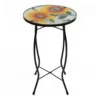 19" Sunflower & Bee Glass Garden Table