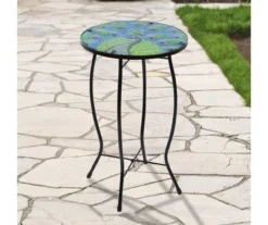 19" Peacock Glass Garden Table -RAZOR COSCO SHOP 810612979 A0 2