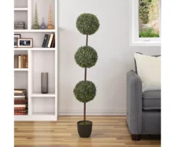 Northlight 4' Boxwood Triple Ball Topiary In Plastic Pot -RAZOR COSCO SHOP 810616727 A0 3