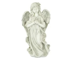 17" Peaceful Angel Holding Rose Statue
