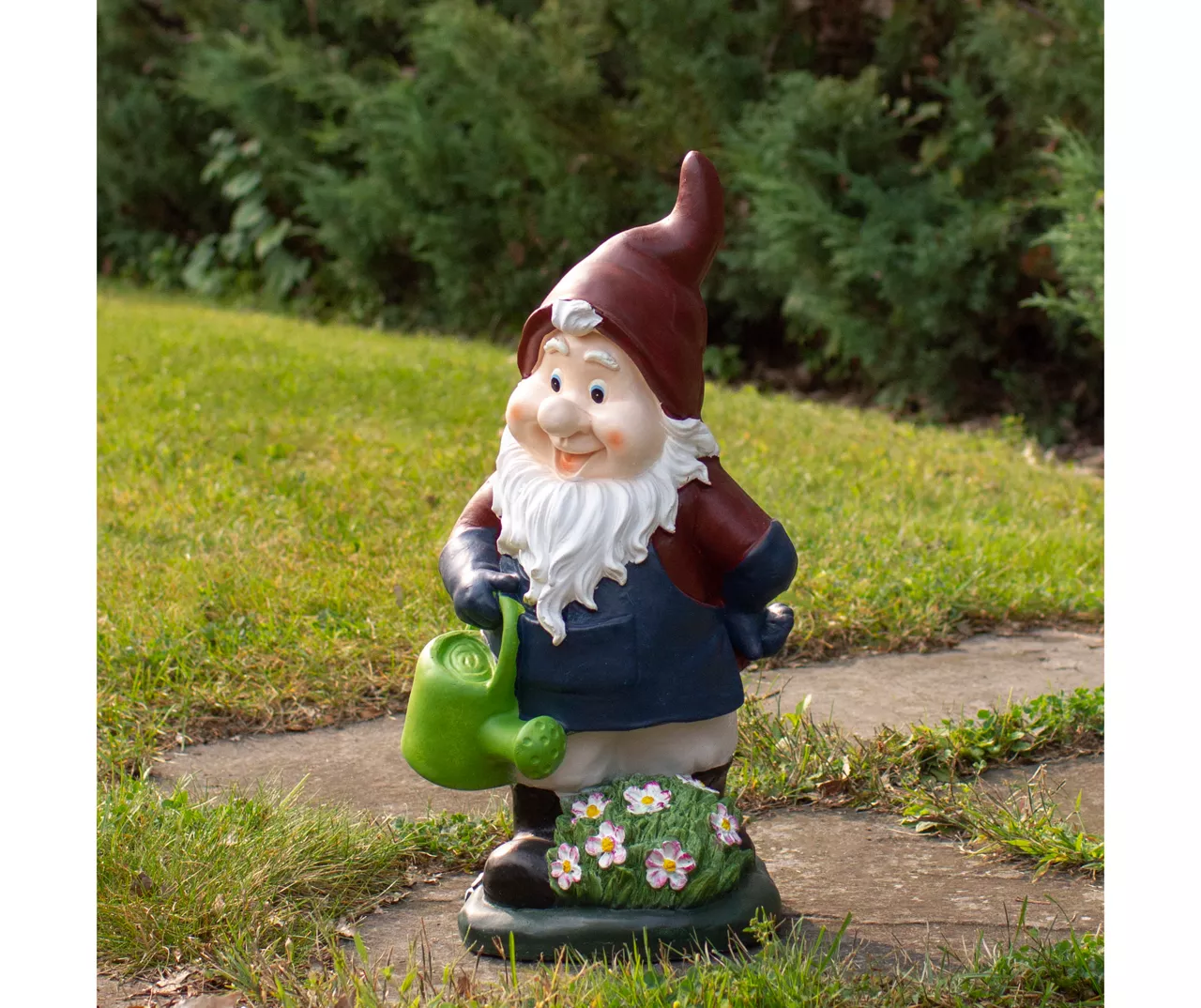 20" Gardener Gnome With Watering Can Statue 2 20" Gardener Gnome With Watering Can Statue - Image 2