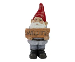 16" 'Welcome' Gnome Statue