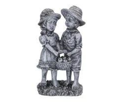 13" Apple Picking Boy & Girl Statue