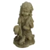 12" Kneeling Girl & Frog Solar Statue