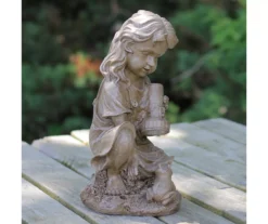 12" Kneeling Girl & Frog Solar Statue -RAZOR COSCO SHOP 810616807 A0 3