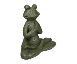 14" Gold Verdigris Yoga Frog Statue -RAZOR COSCO SHOP 810616814 A0 3